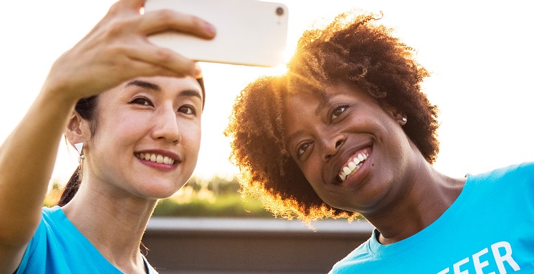 Two women taking a selfie