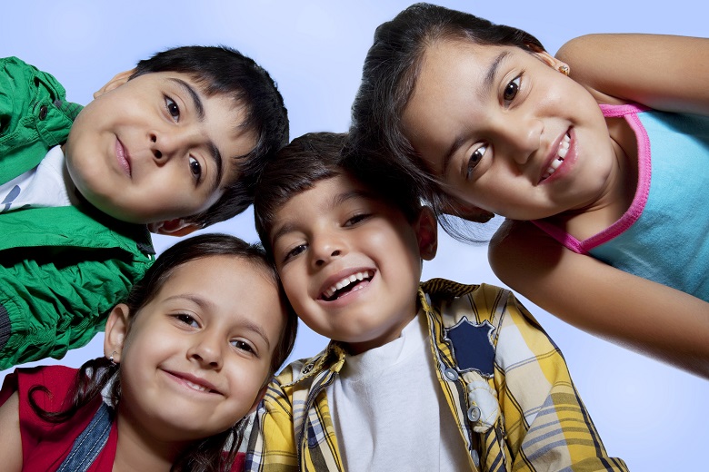 Close up of children looking at the camera